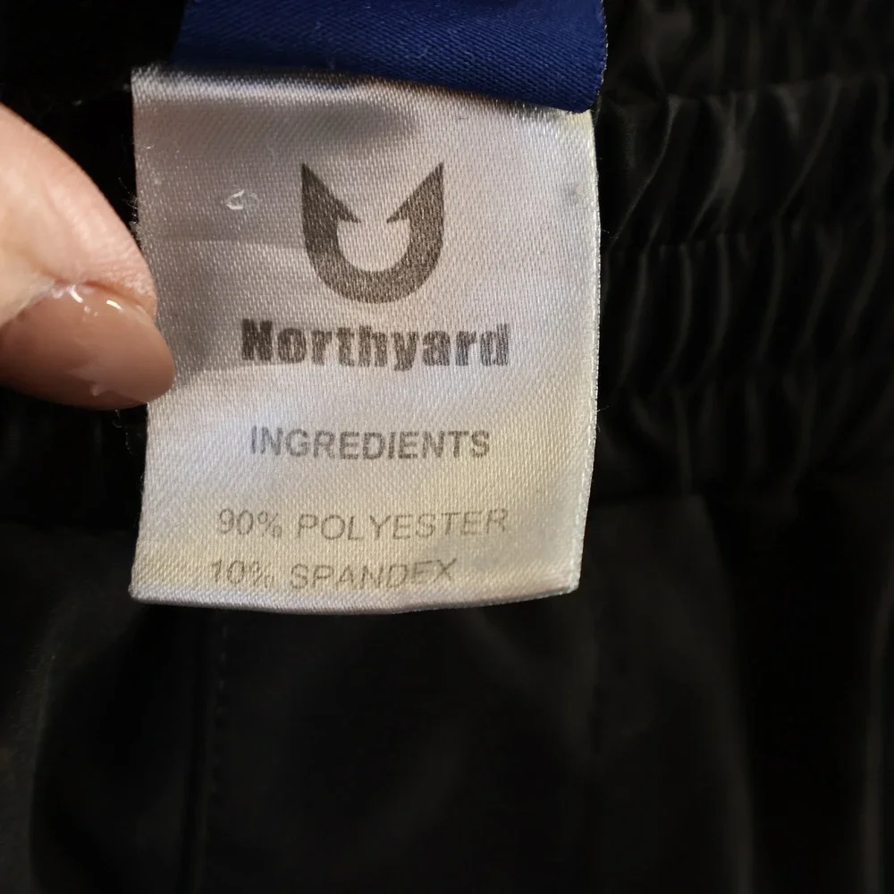 Northyard Mens L Jogger Pants Black Athletic Techwear Stretch Zipper Pockets